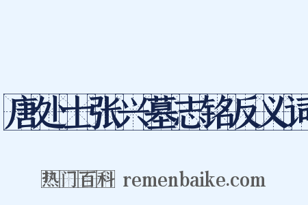 唐处士张兴墓志铭反义词是什么意思的图片